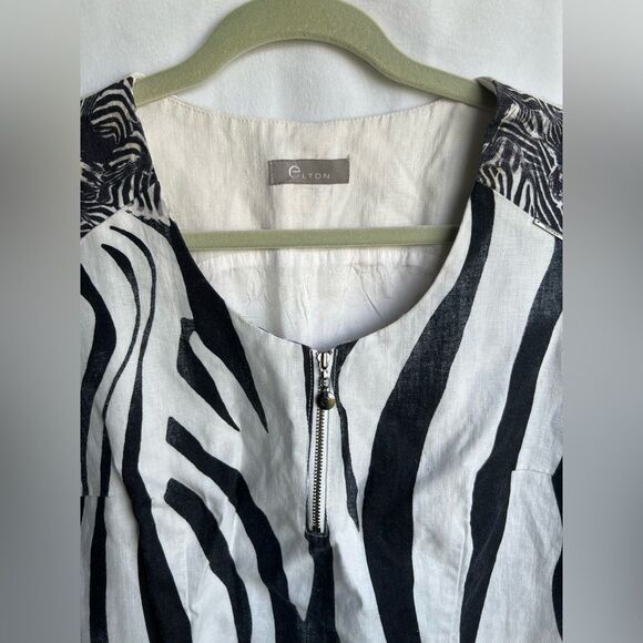 Elton 100% Linen Zebra Dress size M - Picture 6 of 10